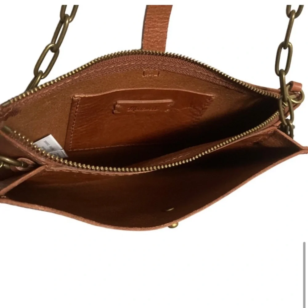 NEW Madewell The Transport Accordion Leather Crossbody in English Saddle - Picture 2 of 5